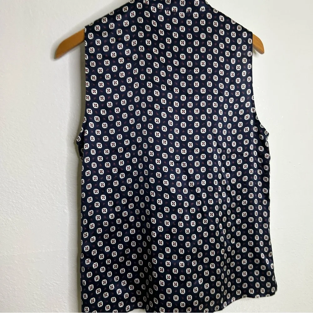 FRAME 100% Silk Navy Button Down Lightweight Tank Top Blouse Size Small